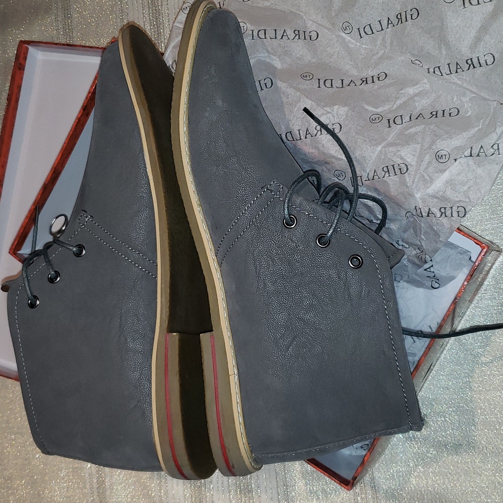 Giraldi NEW 'Danny-4' Chukka Boots Faux Suede NIB Grey Men's 13 - Picture 8 of 16